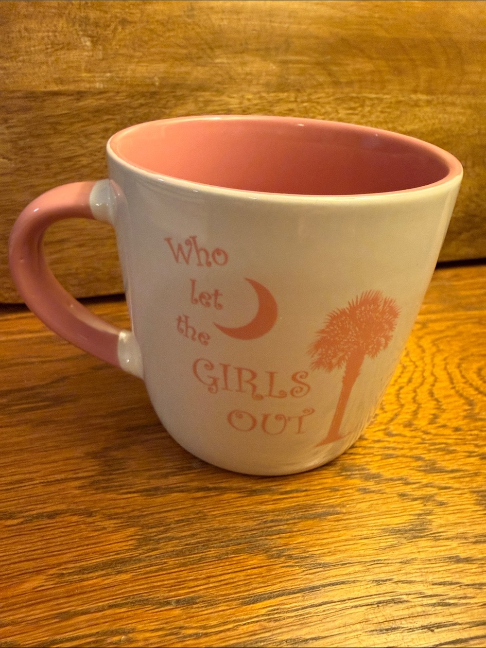 Who Let the Girls Out Pink Accent Ceramic Mug